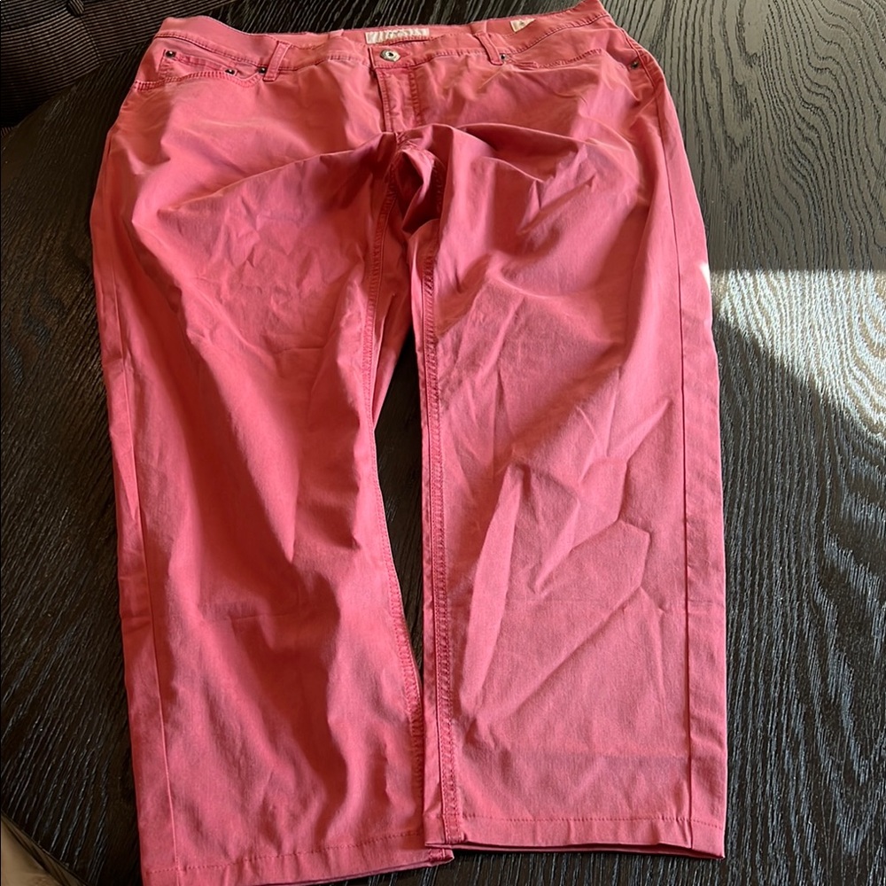 Light Red Chinos with Relaxed Fit and Drawstring Waist